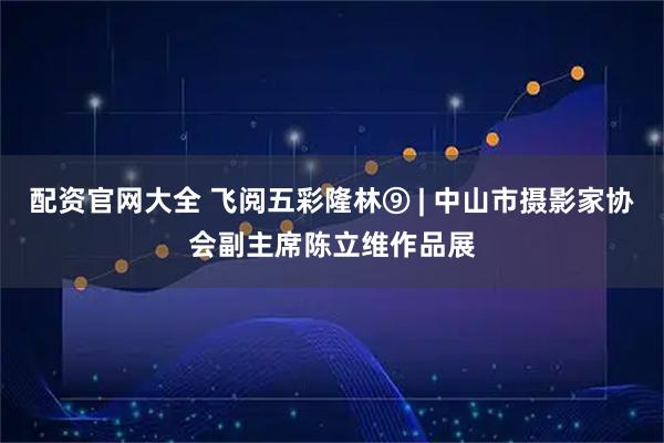 配资官网大全 飞阅五彩隆林⑨ | 中山市摄影家协会副主席陈立维作品展